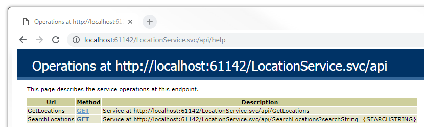WCF help page for HTTP services